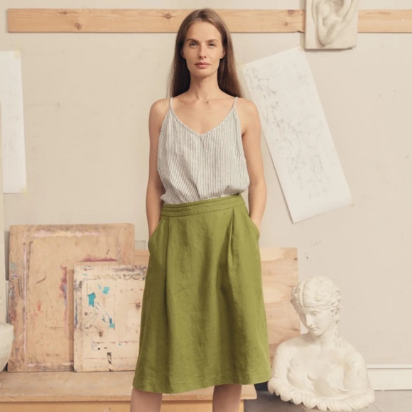 LinenTales Tulip Skirt in Cardamom - Picture 1 of 2